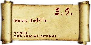 Seres Iván névjegykártya